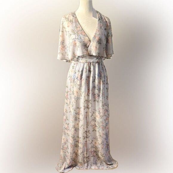 NWT-WAYF Flutter Sleeve Maxi Evening Formal Special events Dress M - Picture 4 of 12